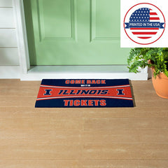 28" x 16" PVC Trapper Mat, Come Back with Tickets, University of Illin, Collegiate