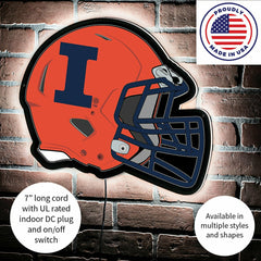 LED Wall Decor, Helmet, University of Illinois, Collegiate, Home