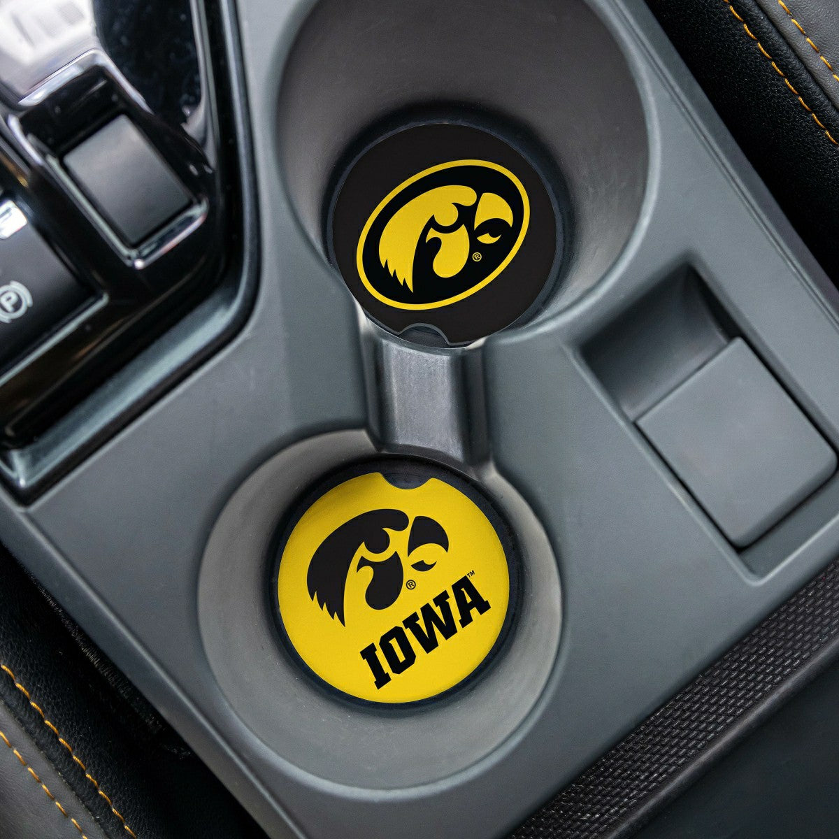 University of Iowa Car Coaster Set, 2pc, Collegiate, Home