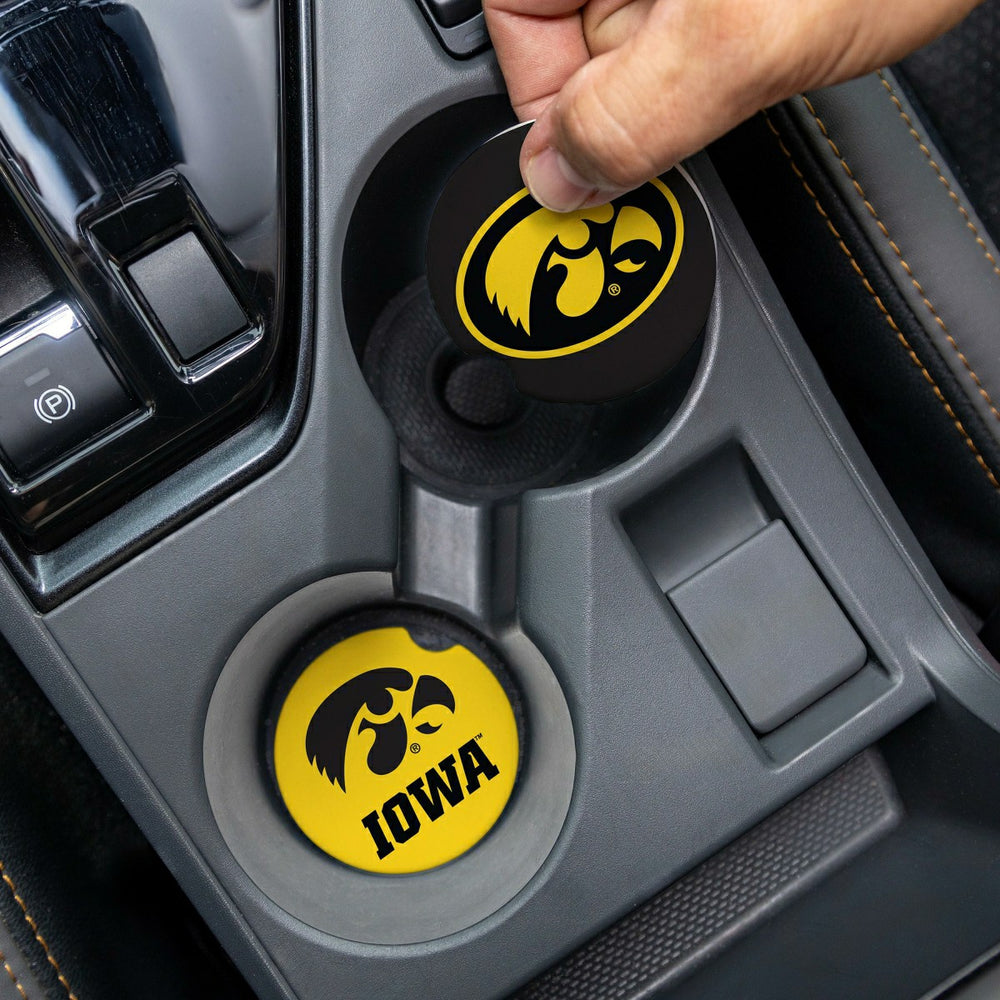 University of Iowa Car Coaster Set, 2pc, Collegiate, Home
