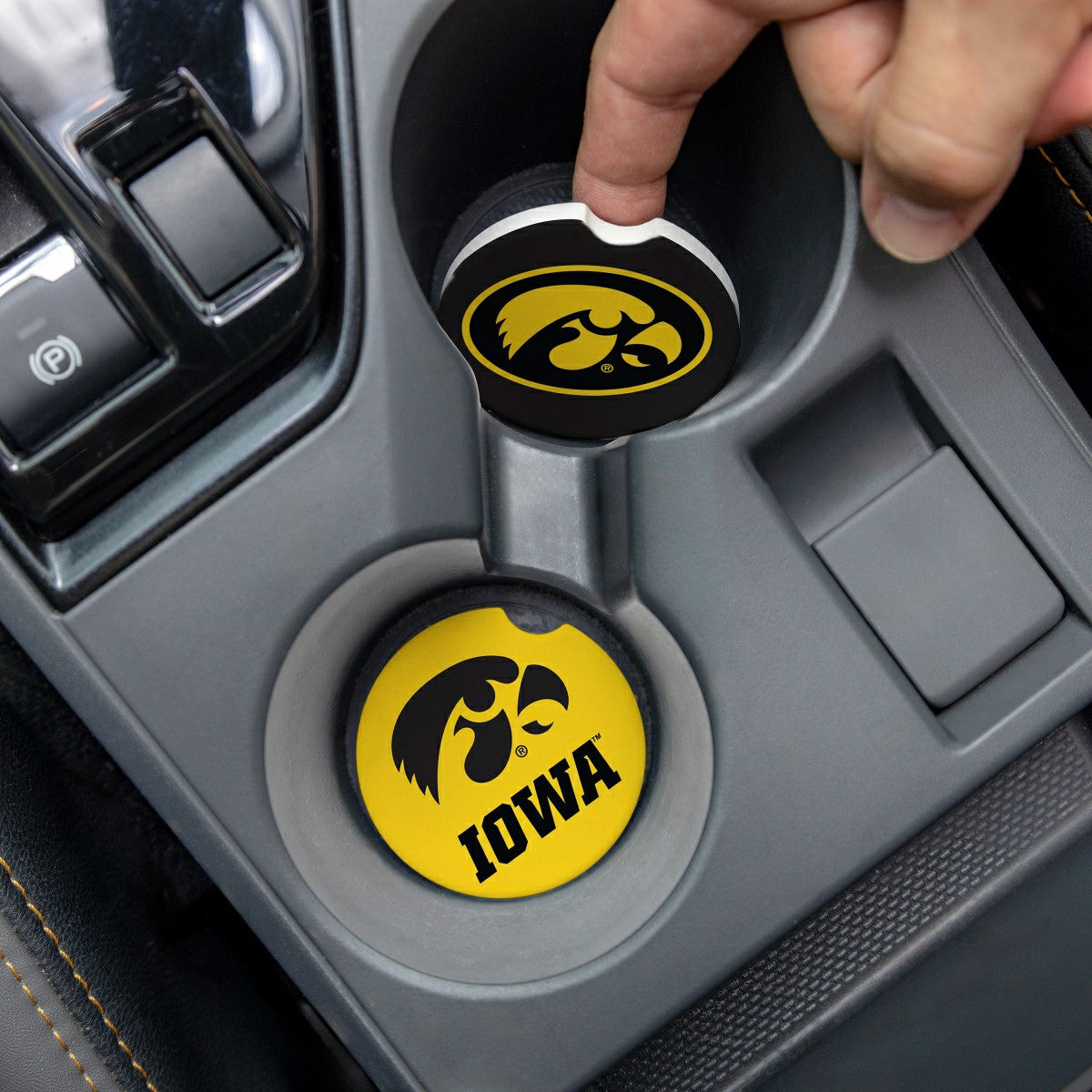 University of Iowa Car Coaster Set, 2pc, Collegiate, Home