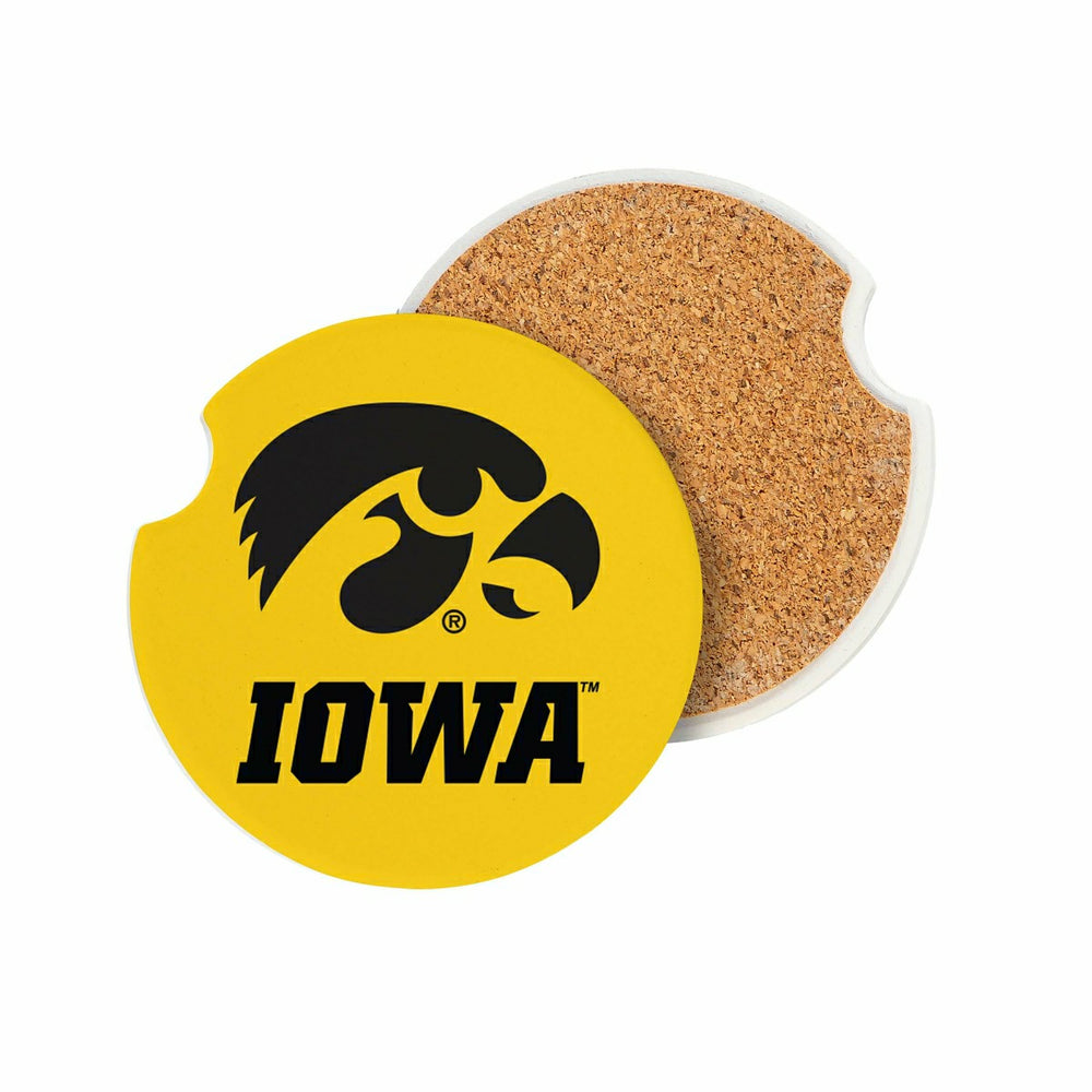 University of Iowa Car Coaster Set, 2pc, Collegiate, Home