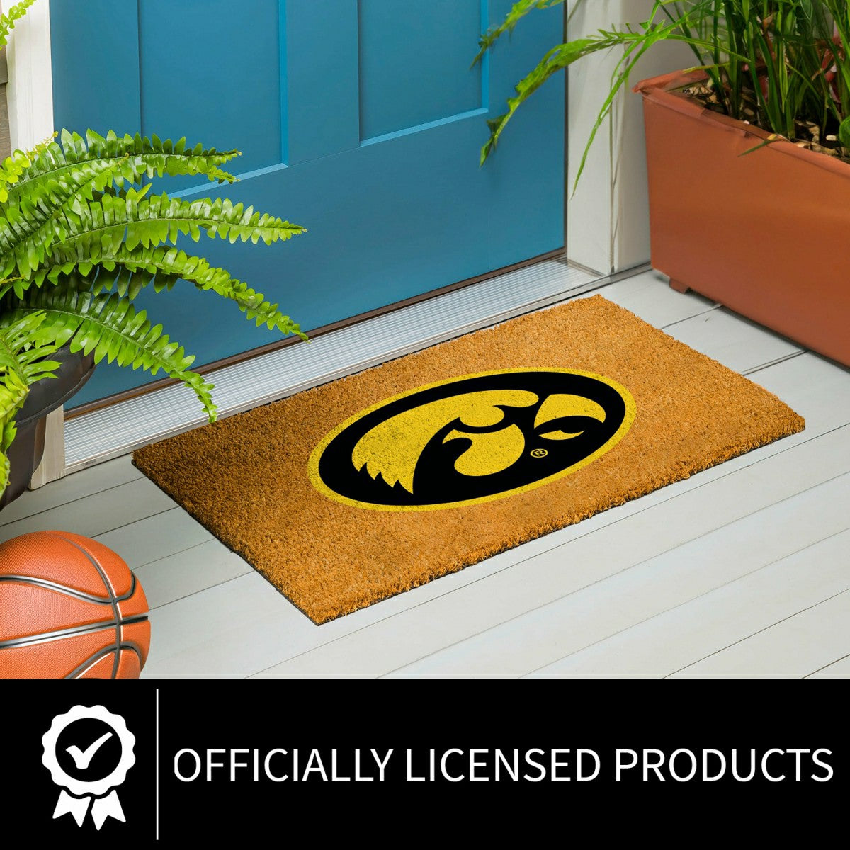 Coir Mat, 16"x28", University of Iowa, Collegiate