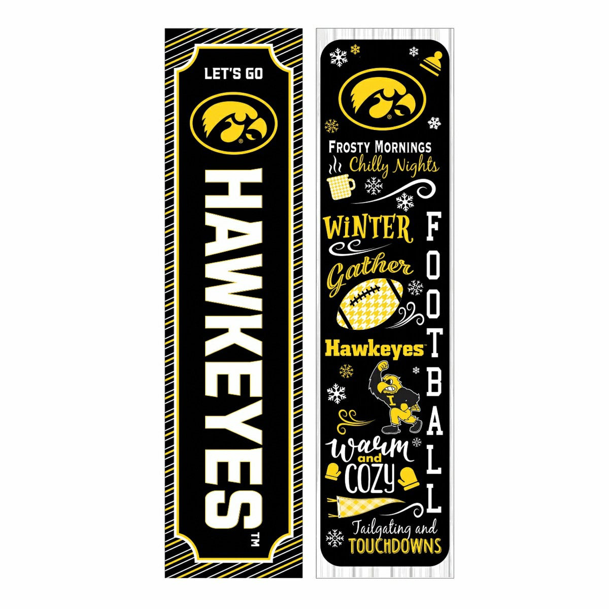 46" Double Sided Leaner, University of Iowa, Winter Seasonal, Collegiate, Home