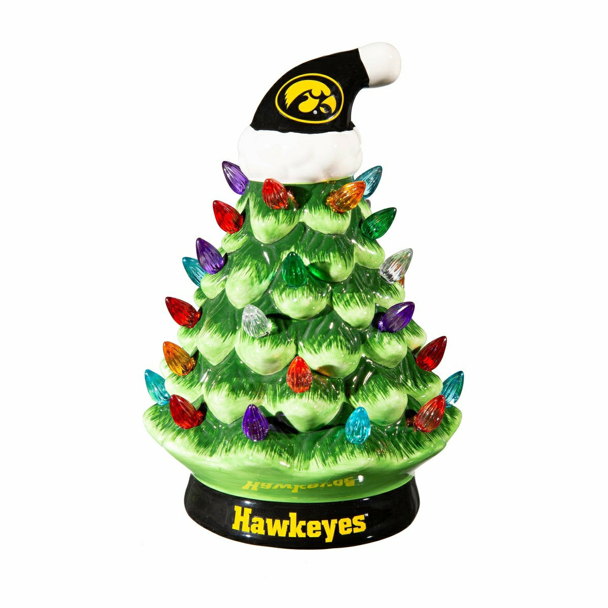 8" LED Ceramic Christmas Tree, University of Iowa, Collegiate, Home