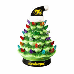 8" LED Ceramic Christmas Tree, University of Iowa, Collegiate, Home