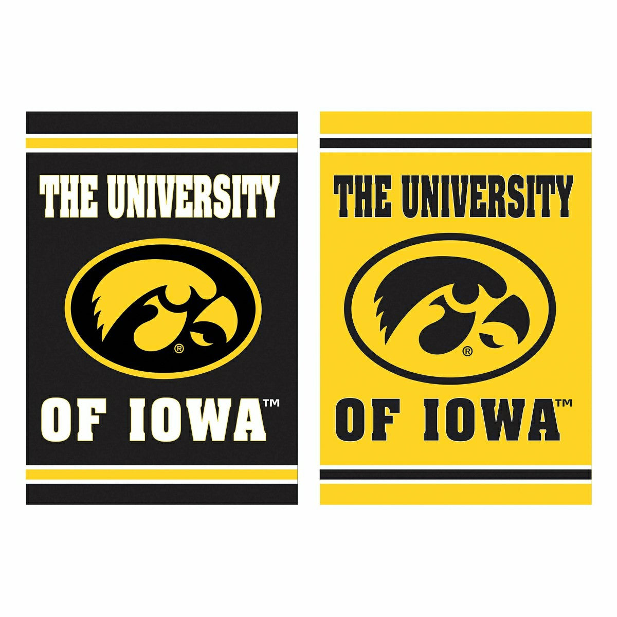 Embossed Suede Flag, House Size, University of Iowa, Collegiate, Sale, Home
