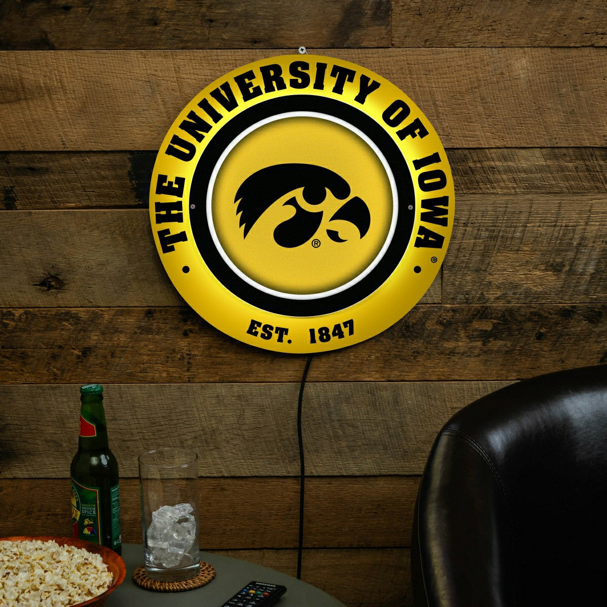University of Iowa, Metal Lite, Round, Collegiate