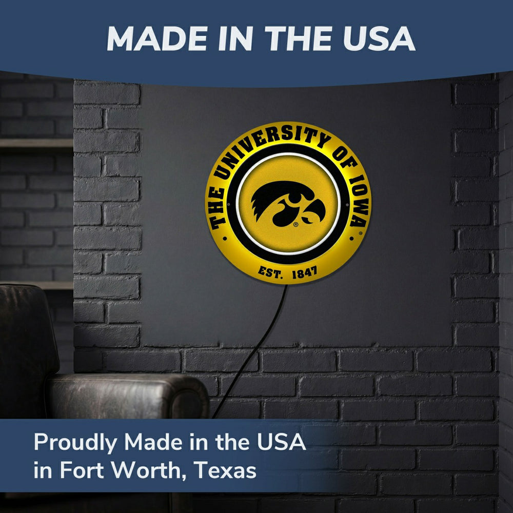 University of Iowa, Metal Lite, Round, Collegiate