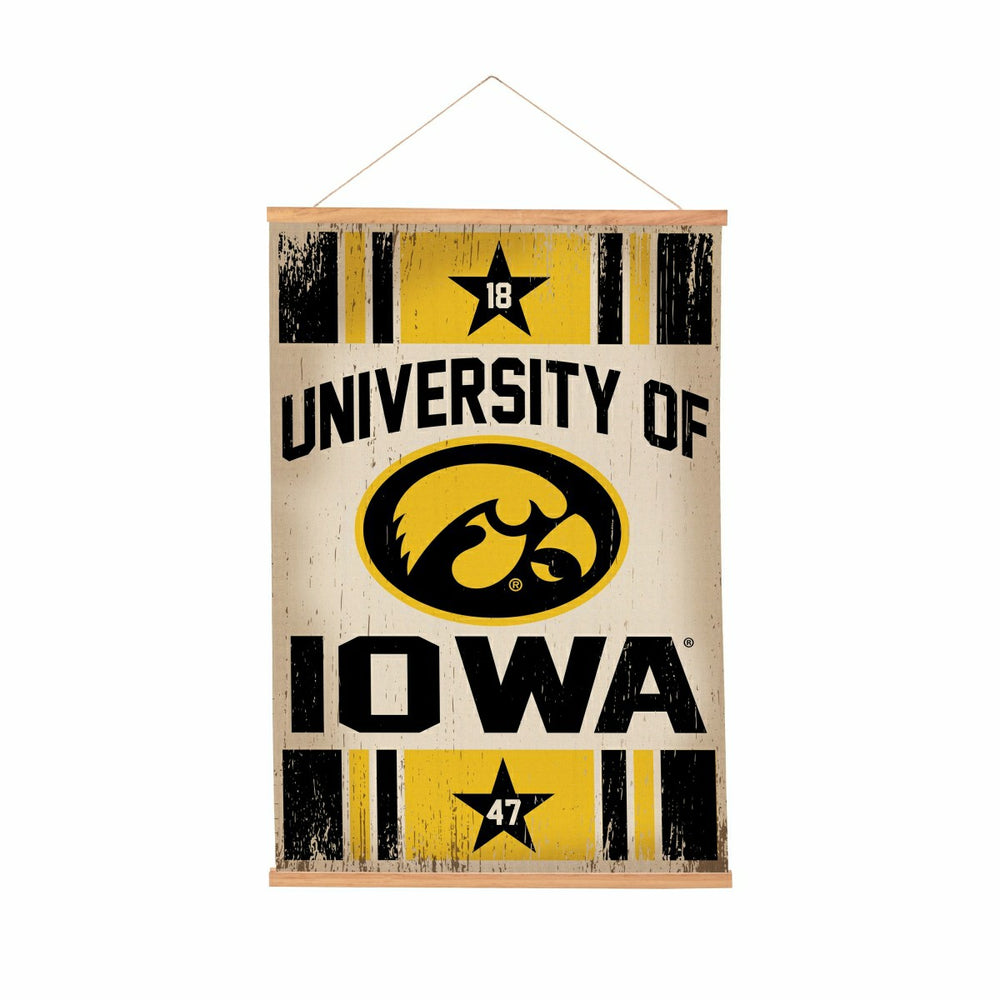 University of Iowa, Canvas Wall Tapestry, Medium, 36x24, Collegiate, Home