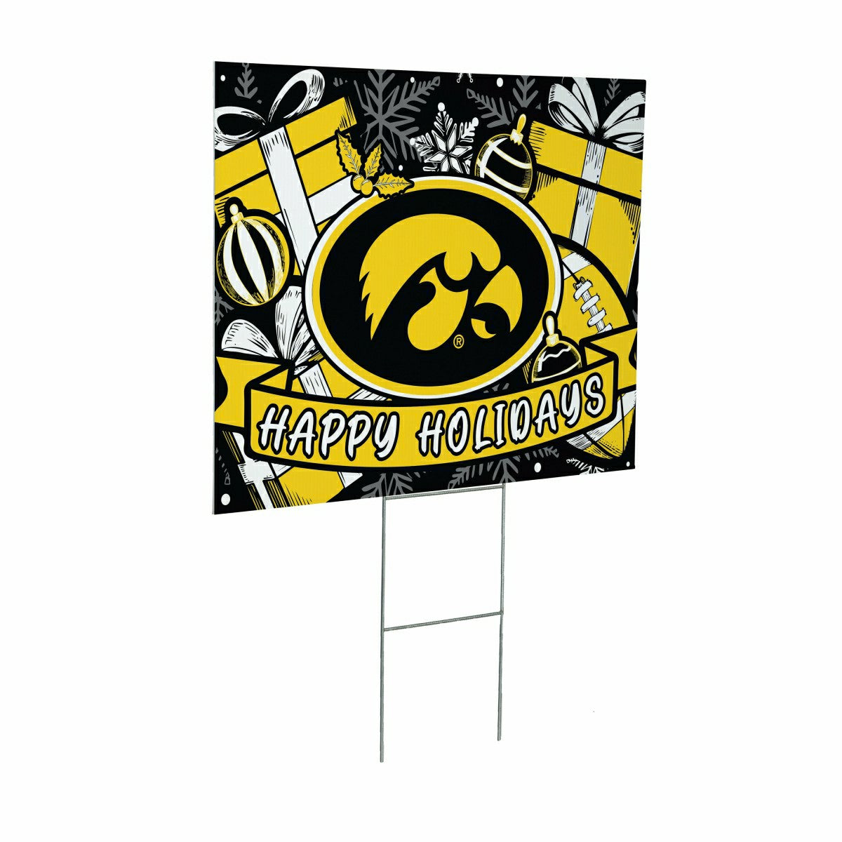 University of Iowa Yard Sign, Holiday, Collegiate, Home