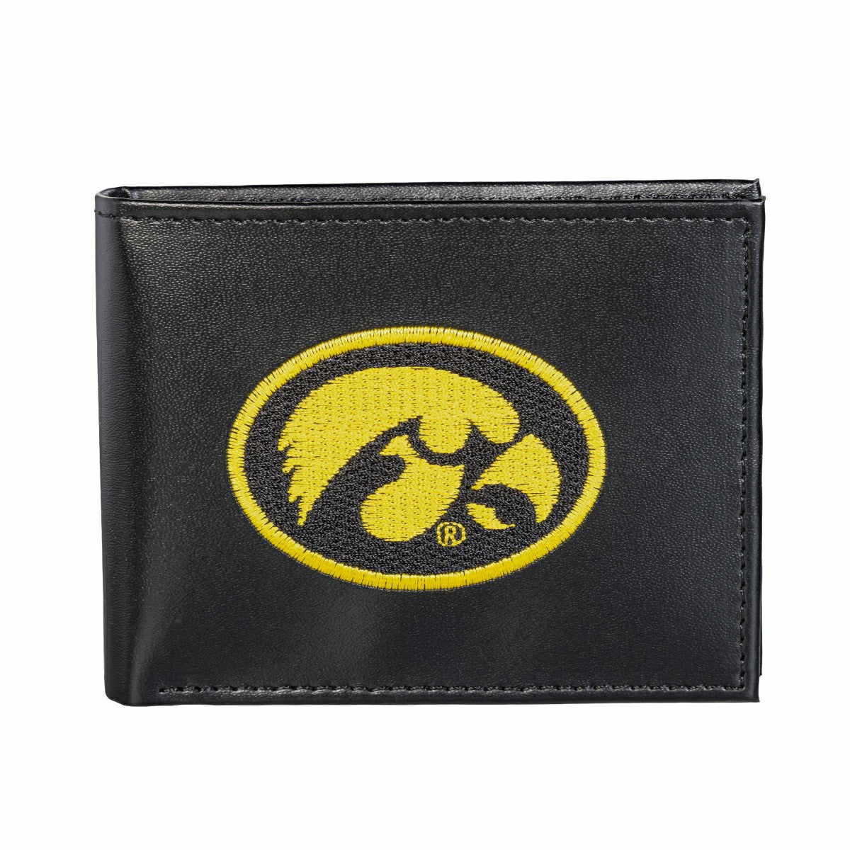 University of Iowa Black Bi-Fold Embroidered Wallet w/ RFID Blocking, Collegiate, Home