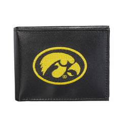 University of Iowa Black Bi-Fold Embroidered Wallet w/ RFID Blocking, Collegiate, Home