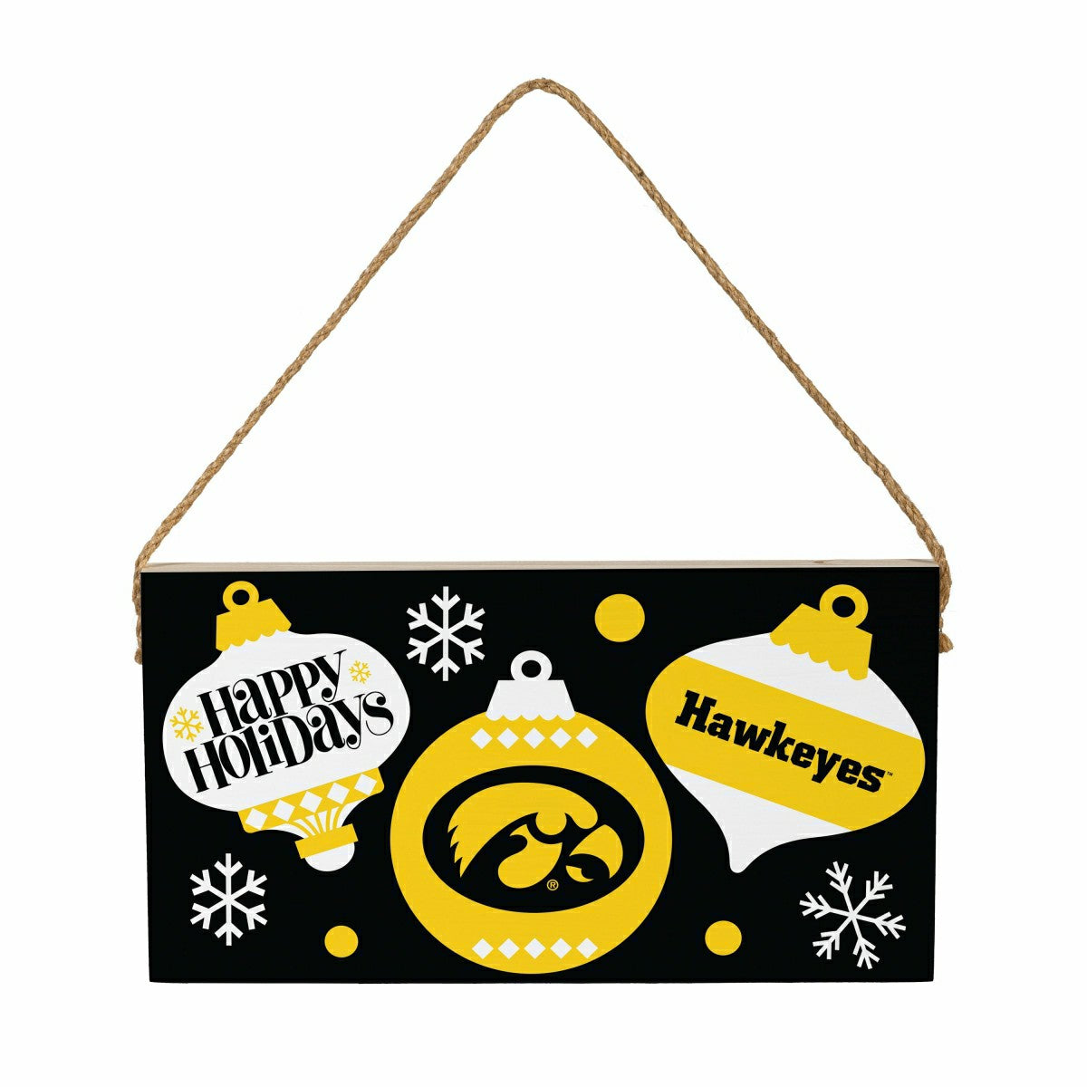 University of Iowa Holiday Wood Wall Sign, 6x11, Collegiate, Home