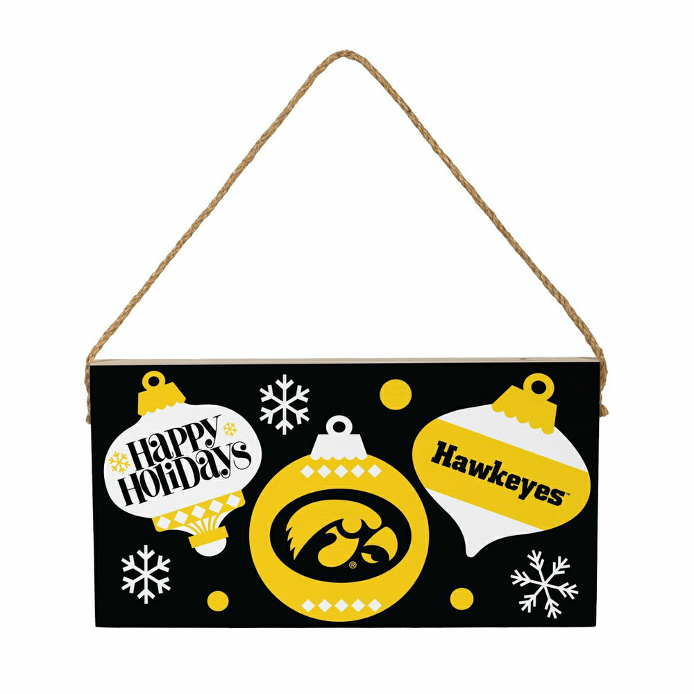 University of Iowa Holiday Wood Wall Sign, 6x11, Collegiate, Home