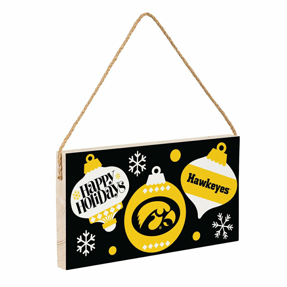 University of Iowa Holiday Wood Wall Sign, 6x11, Collegiate, Home
