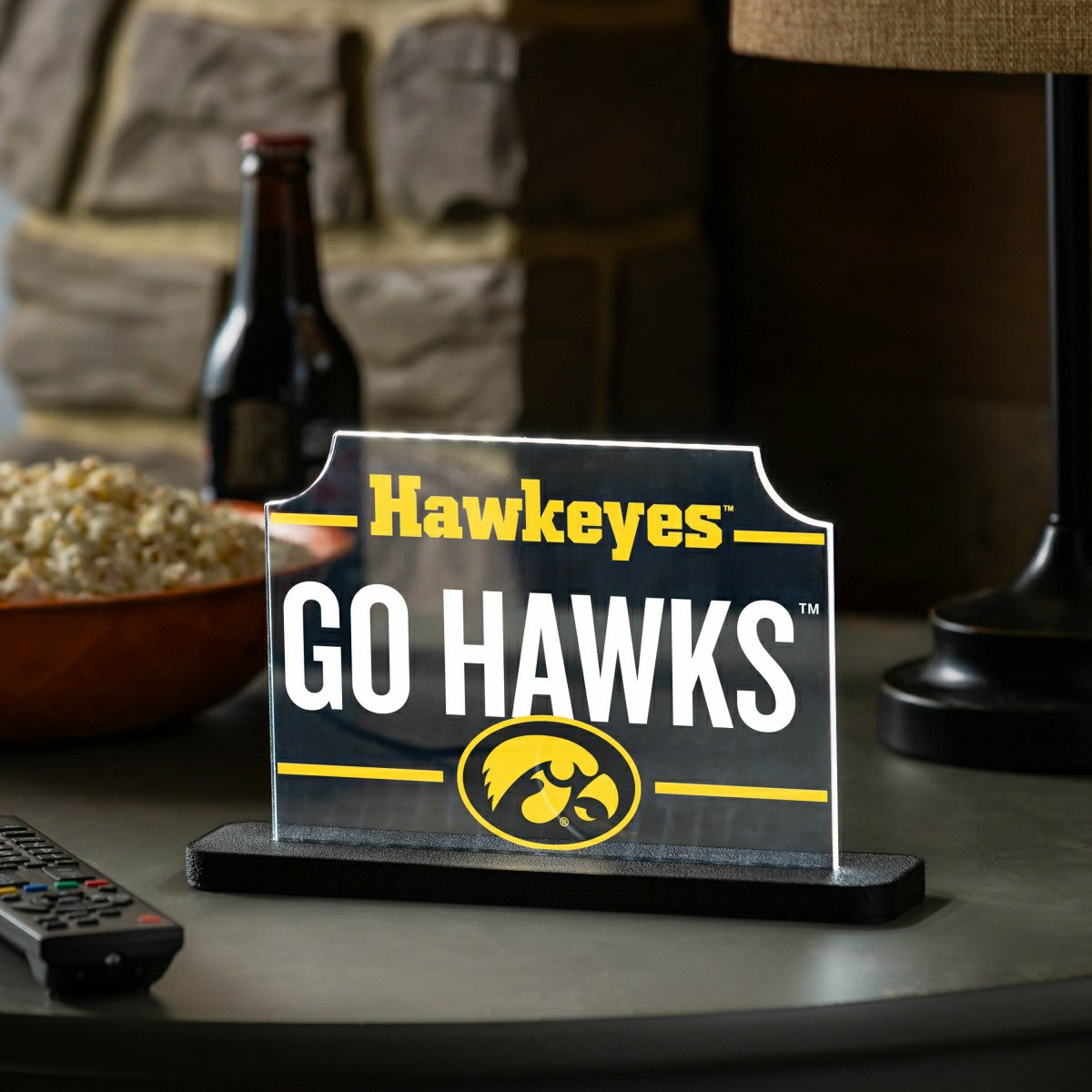 University of Iowa College Rectangle Desklite LED Decor, Collegiate, Home