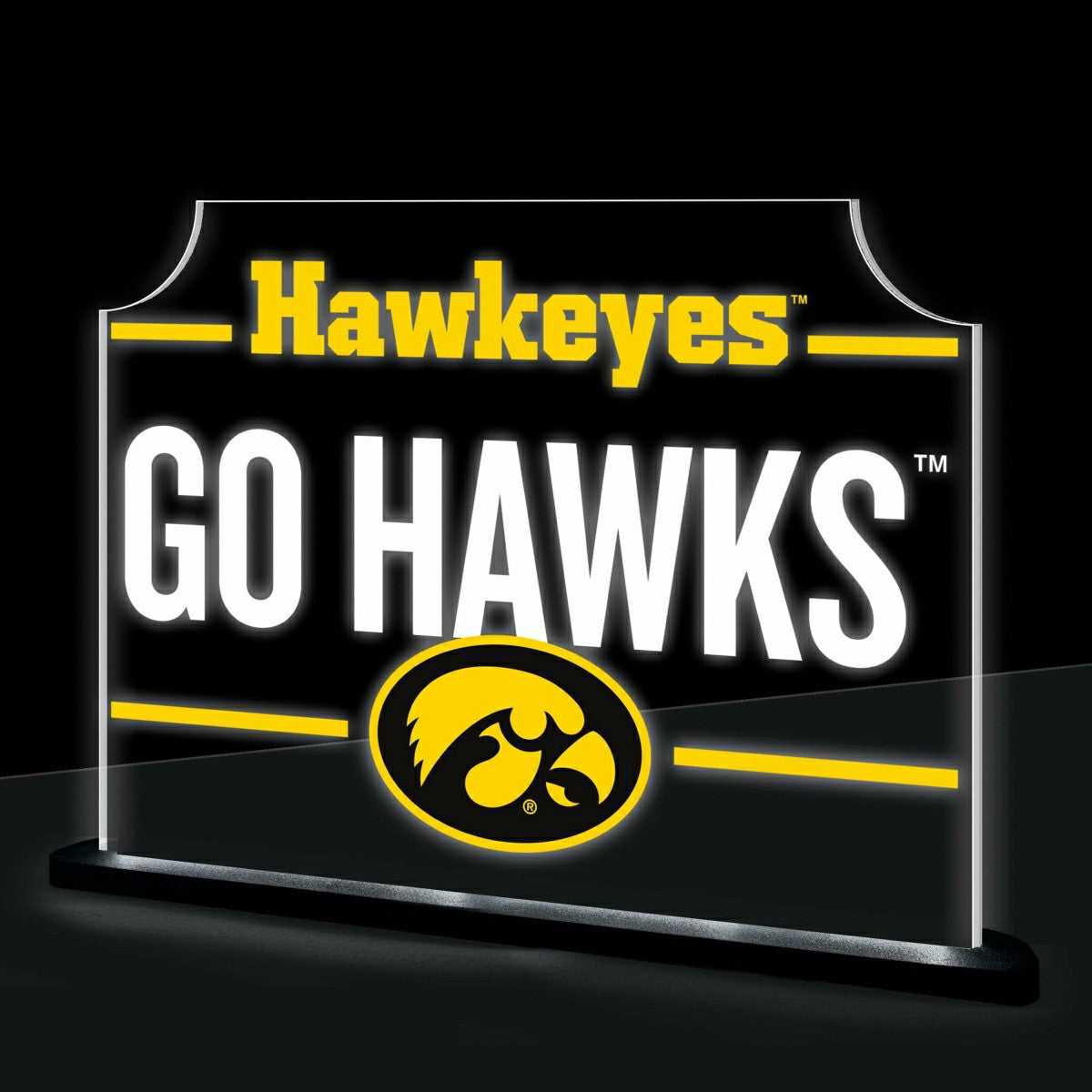University of Iowa College Rectangle Desklite LED Decor, Collegiate, Home