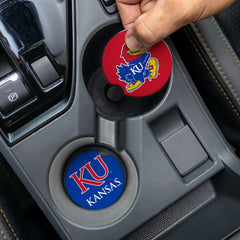 University of Kansas Car Coaster Set, 2pc, Collegiate, Home