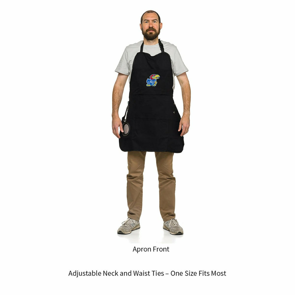 Grill Apron, Black, University of Kansas, Collegiate, Home