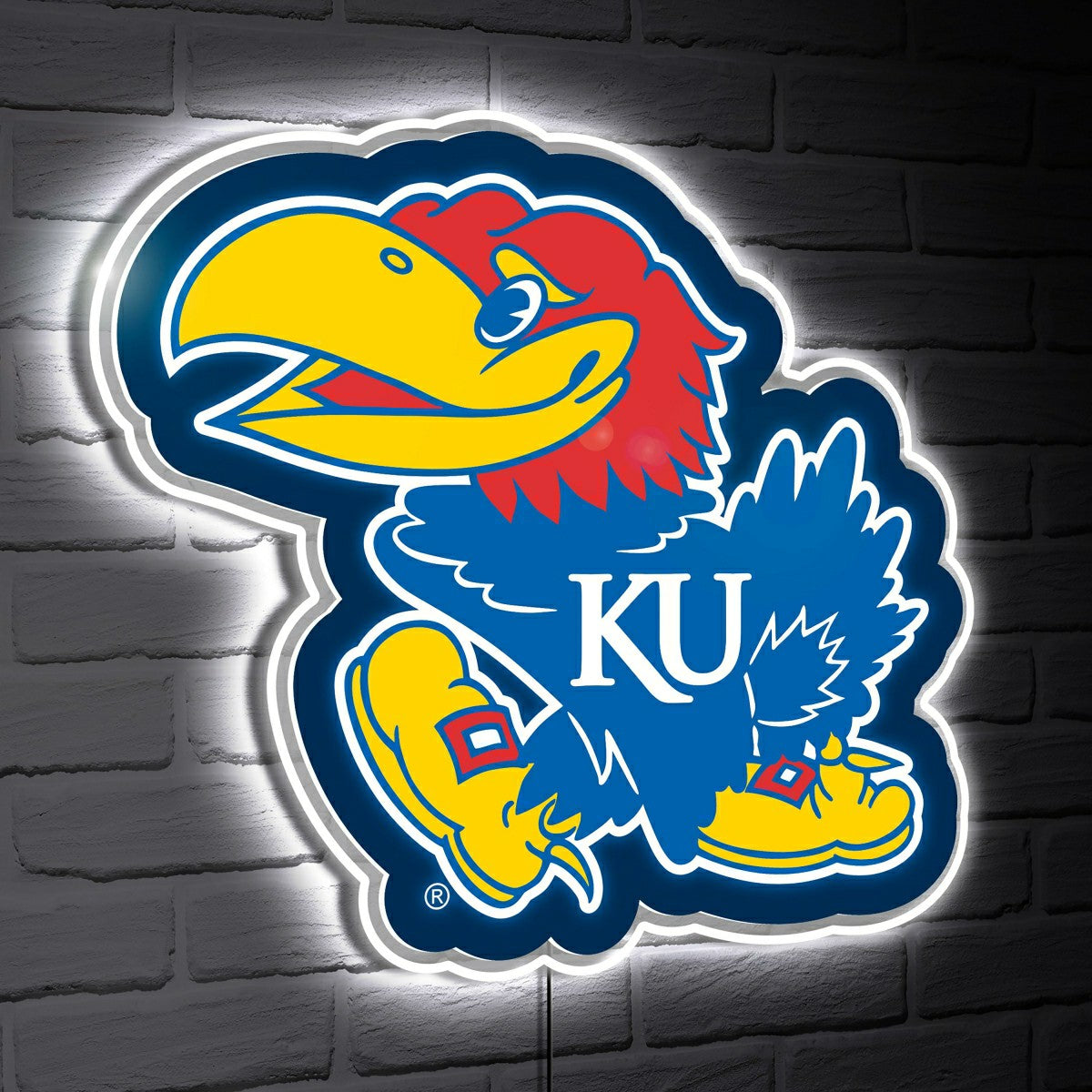 LED Wall Decor, Glazelite, College Mascot, University of Kansas, Collegiate, Home