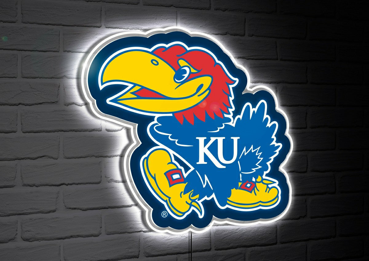 LED Wall Decor, Glazelite, College Mascot, University of Kansas, Collegiate, Home
