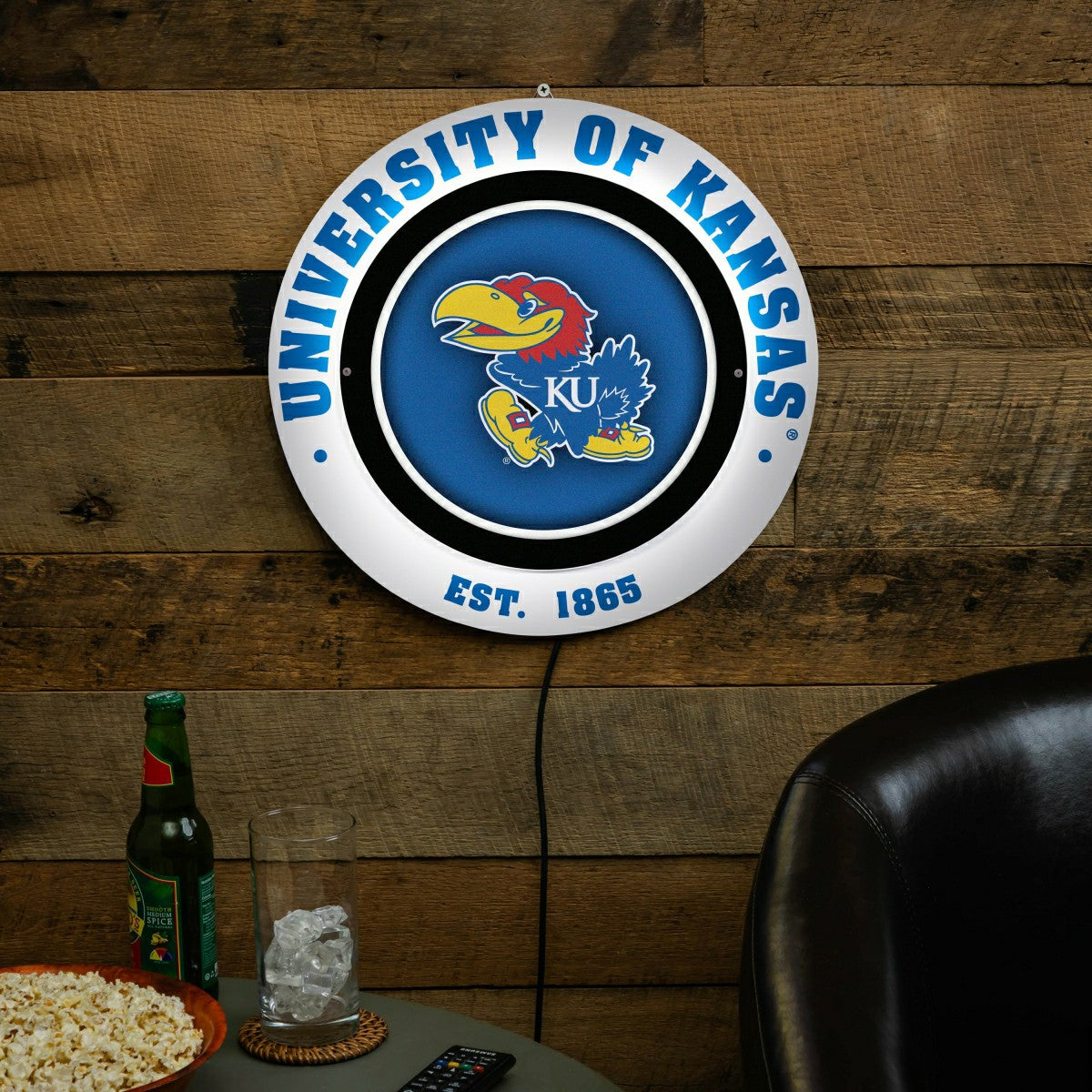 University of Kansas, Metal Lite, Round, Collegiate