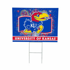 University of Kansas Yard Sign, Patriotic, Collegiate, Home