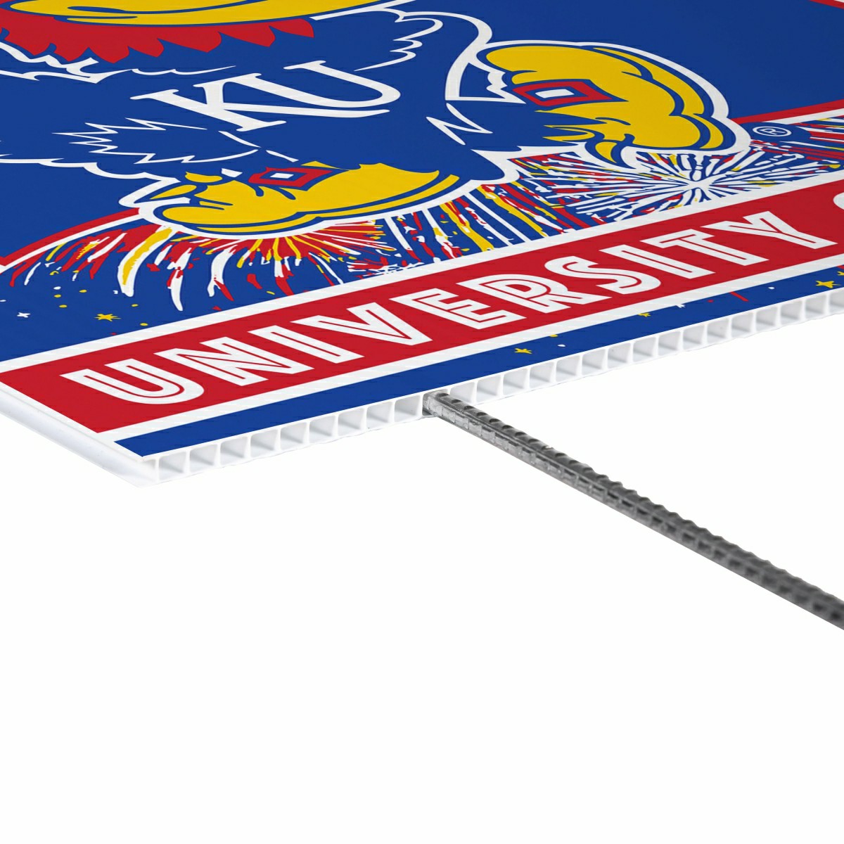 University of Kansas Yard Sign, Patriotic, Collegiate, Home