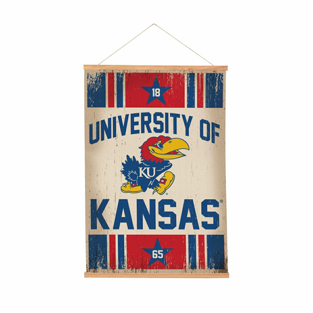 University of Kansas, Canvas Wall Tapestry, Medium, 36x24, Collegiate, Home