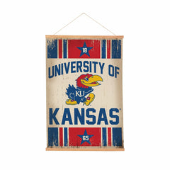 University of Kansas, Canvas Wall Tapestry, Medium, 36x24, Collegiate, Home