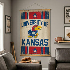 University of Kansas, Canvas Wall Tapestry, Large, 54x36, Collegiate, Home