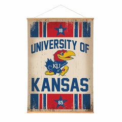 University of Kansas, Canvas Wall Tapestry, Large, 54x36, Collegiate, Home