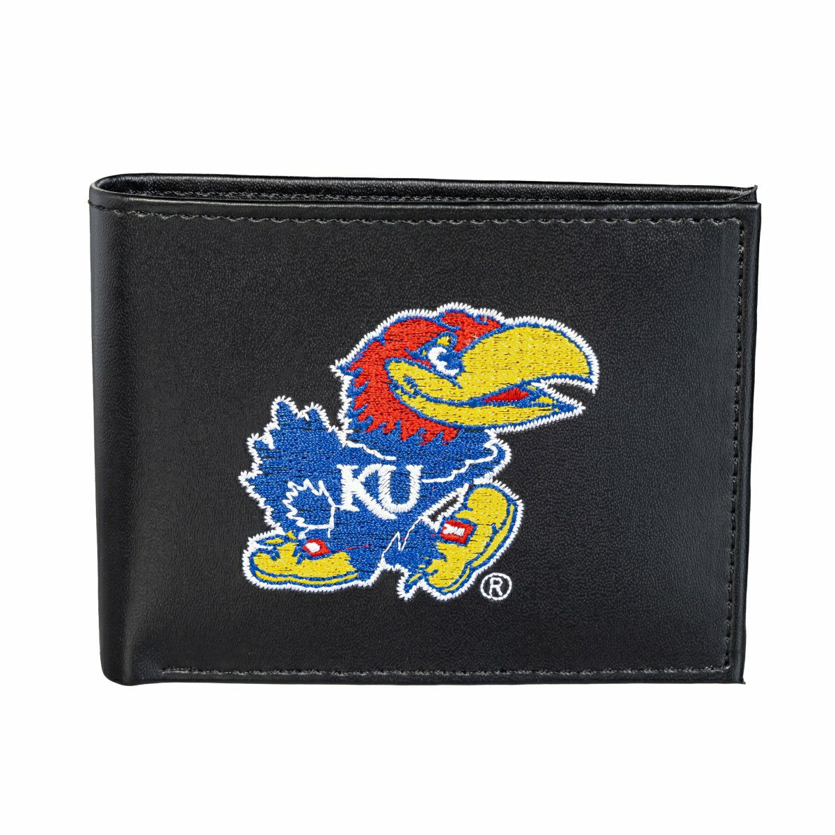 University of Kansas Black Bi-Fold Embroidered Wallet, Collegiate, Home