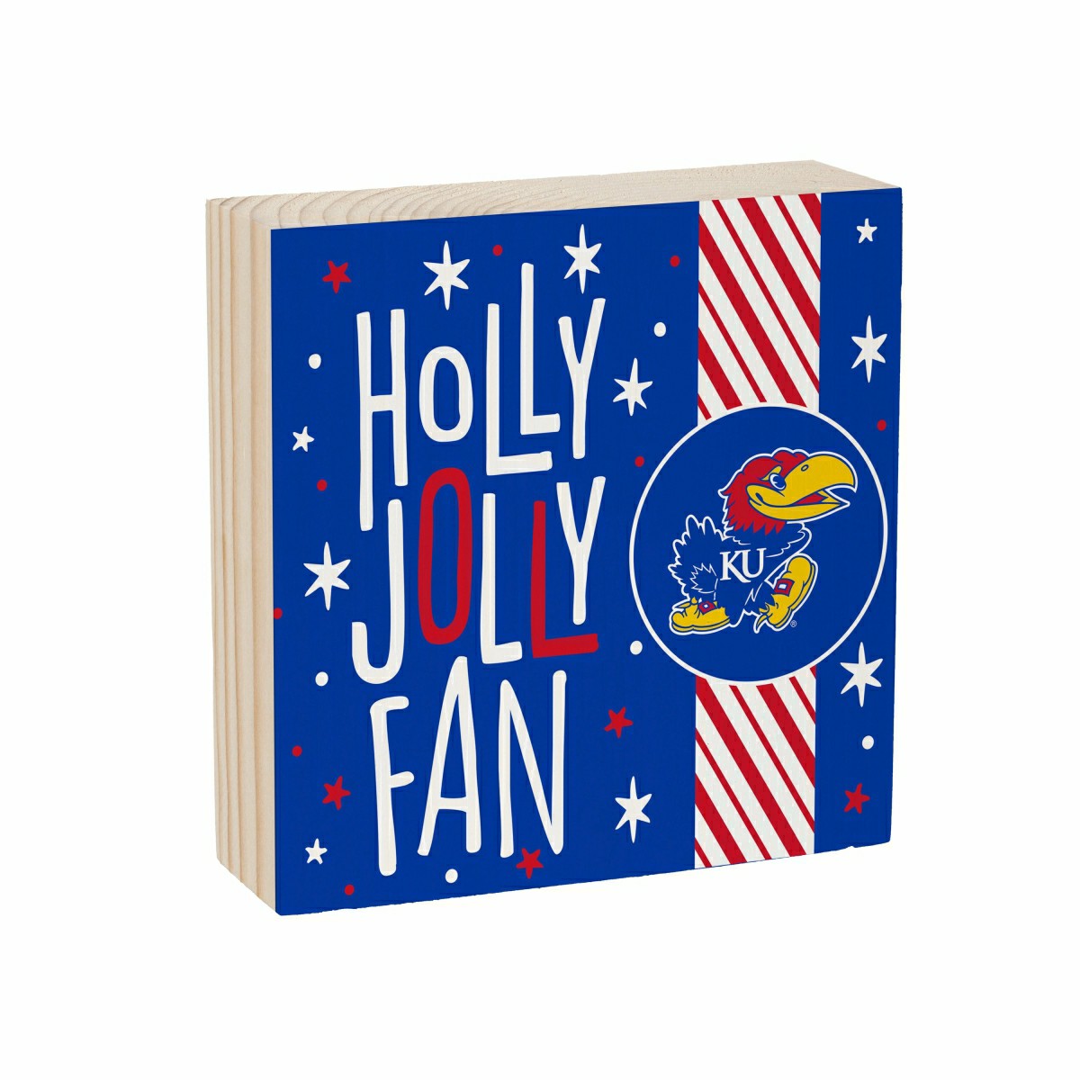 University of Kansas Block, Holiday, 6x6, Collegiate, Home