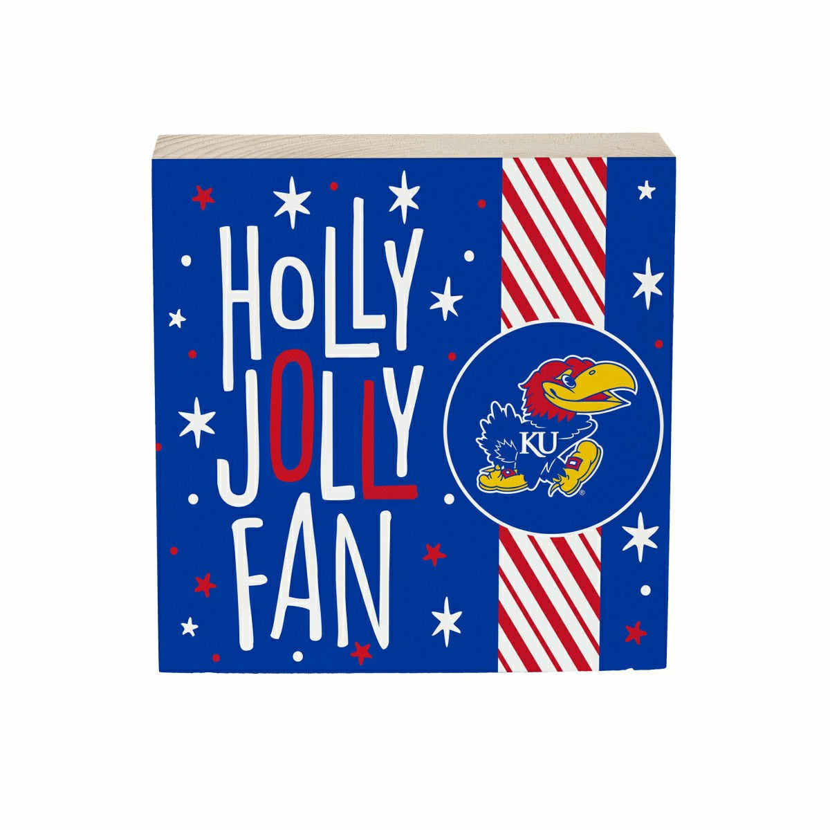 University of Kansas Block, Holiday, 6x6, Collegiate, Home