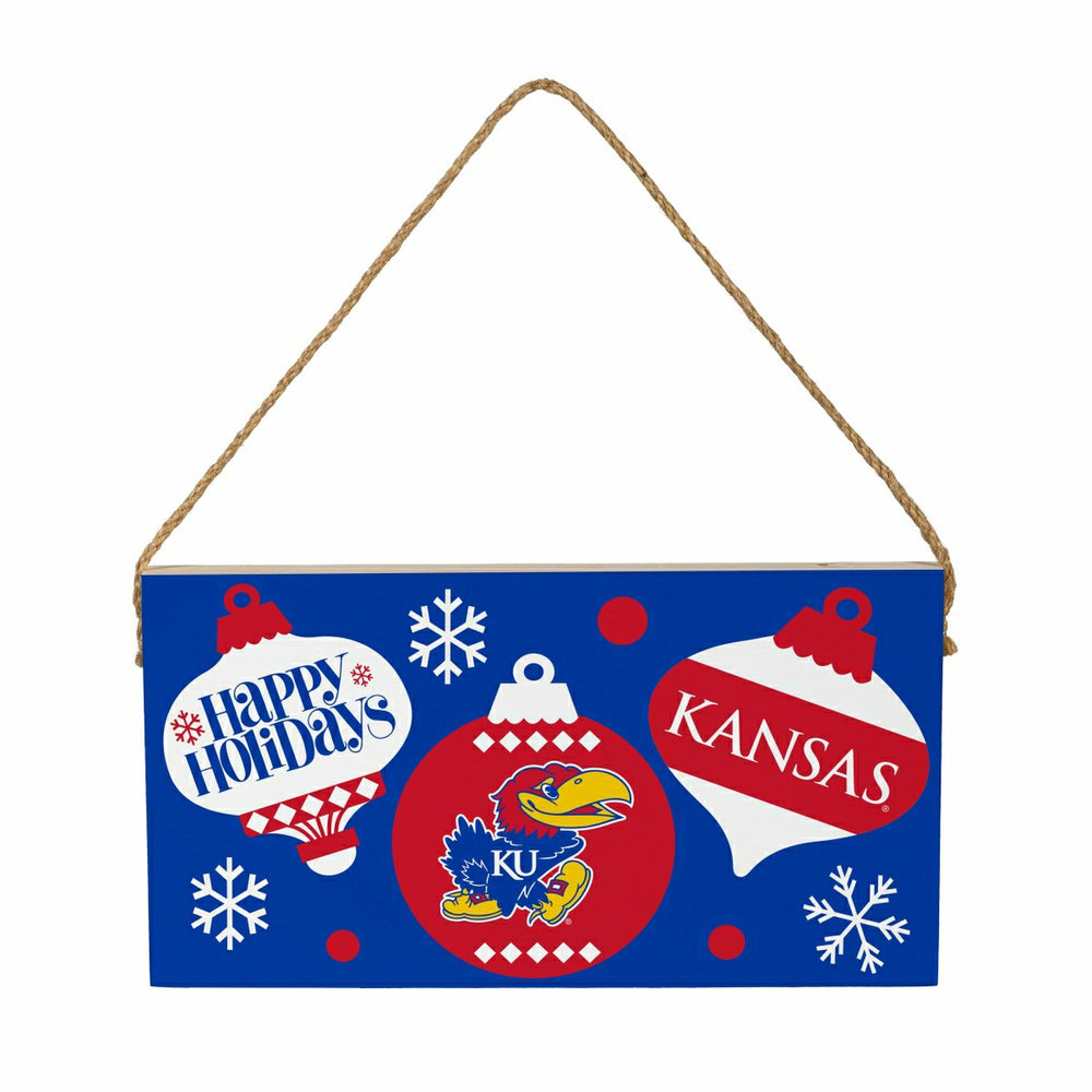 University of Kansas Holiday Wood Wall Sign, 6x11, Collegiate, Home