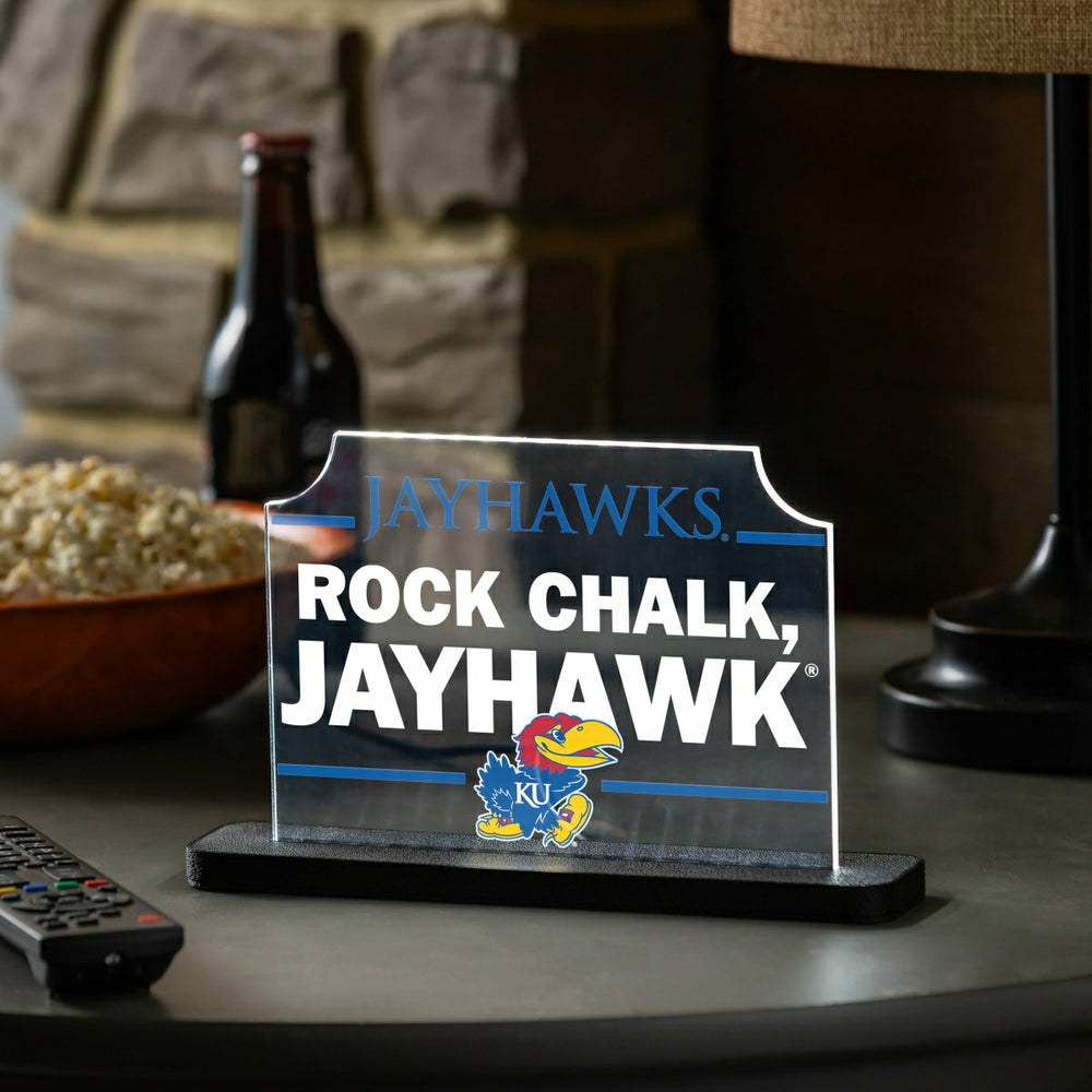 University of Kansas College Rectangle Desklite LED Decor, Collegiate, Home
