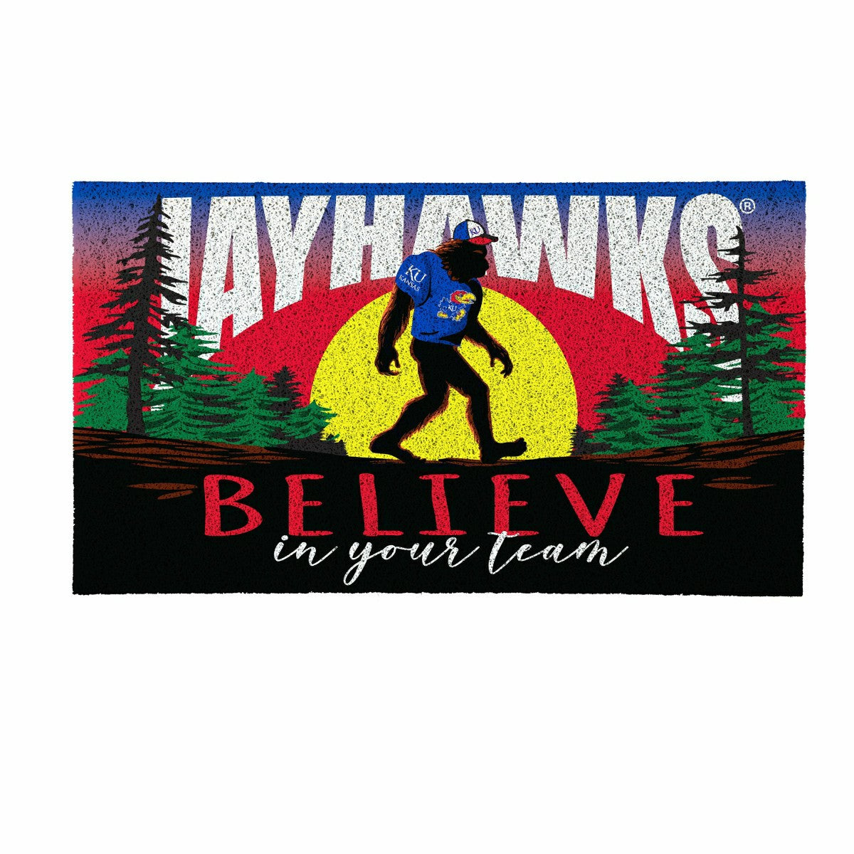 University of Kansas Bigfoot PVC Mat, 28"x16", Collegiate