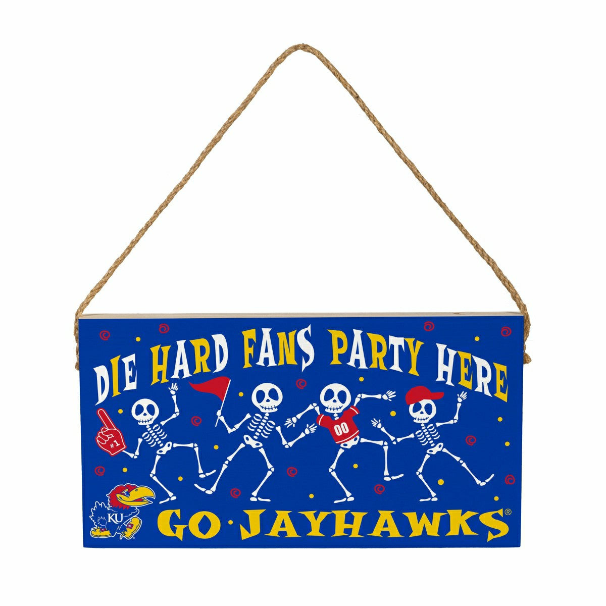 University of Kansas Halloween Wood Wall Sign, 6x11, Collegiate, Home