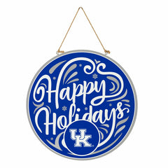 University of Kentucky Holiday Round Door Décor with Hanging Rope, 18x, Collegiate, Home