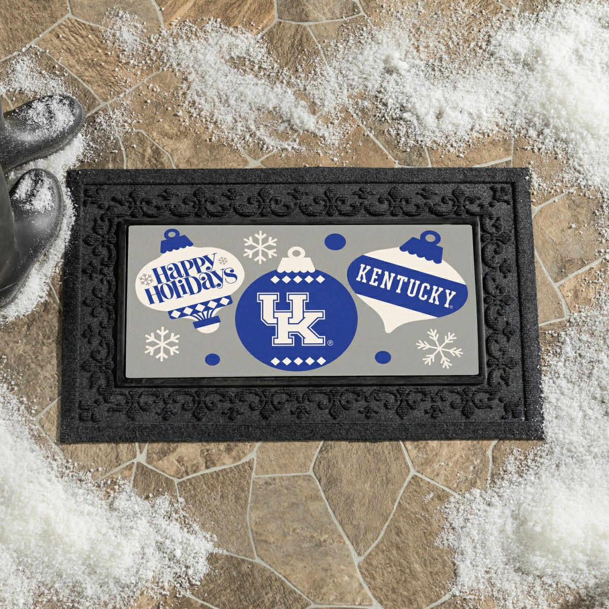 University of Kentucky Holiday Flocked Coir Sassafras Switch Mat, 22"x, Collegiate