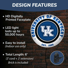 University of Kentucky, Metal Lite, Round, Collegiate