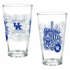 University of Kentucky 16oz Glass pint, Set of 2, Collegiate, Home