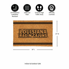 Louisiana at Lafayette University Large One Color Coir Mat, 36"x24", Collegiate
