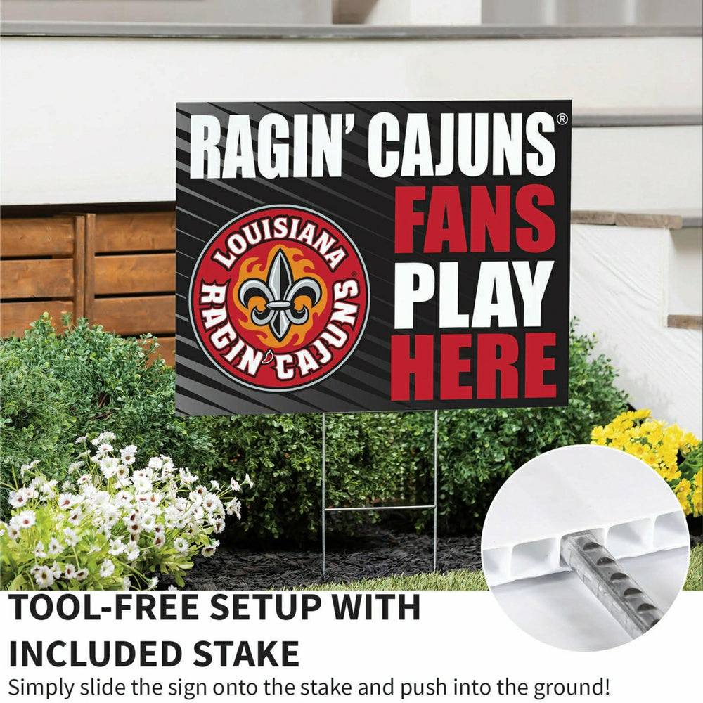 Louisiana at Lafayette University Coroplast Yard Sign "Fans Play Here", Collegiate, Home