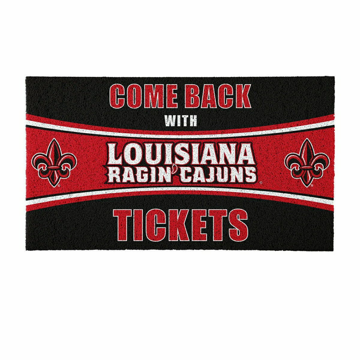 28" x 16" PVC Trapper Mat, Come Back with Tickets, University of Louis, Collegiate