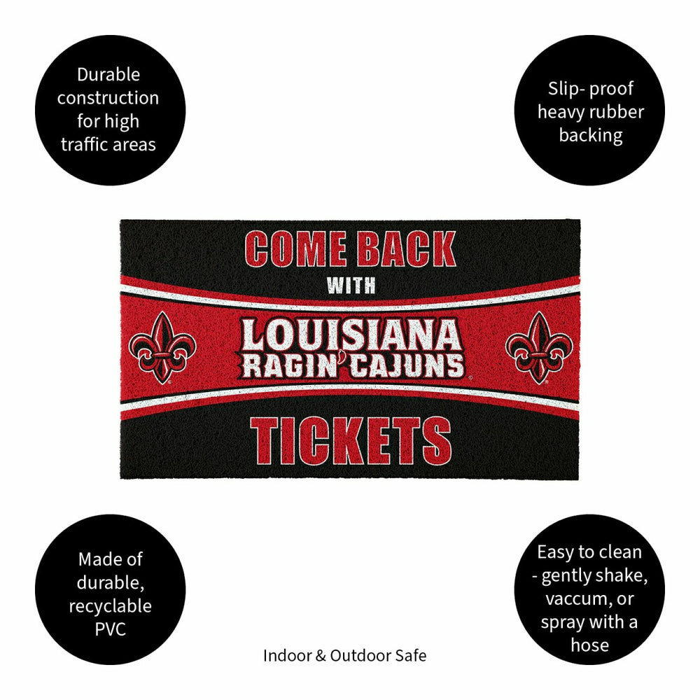 28" x 16" PVC Trapper Mat, Come Back with Tickets, University of Louis, Collegiate