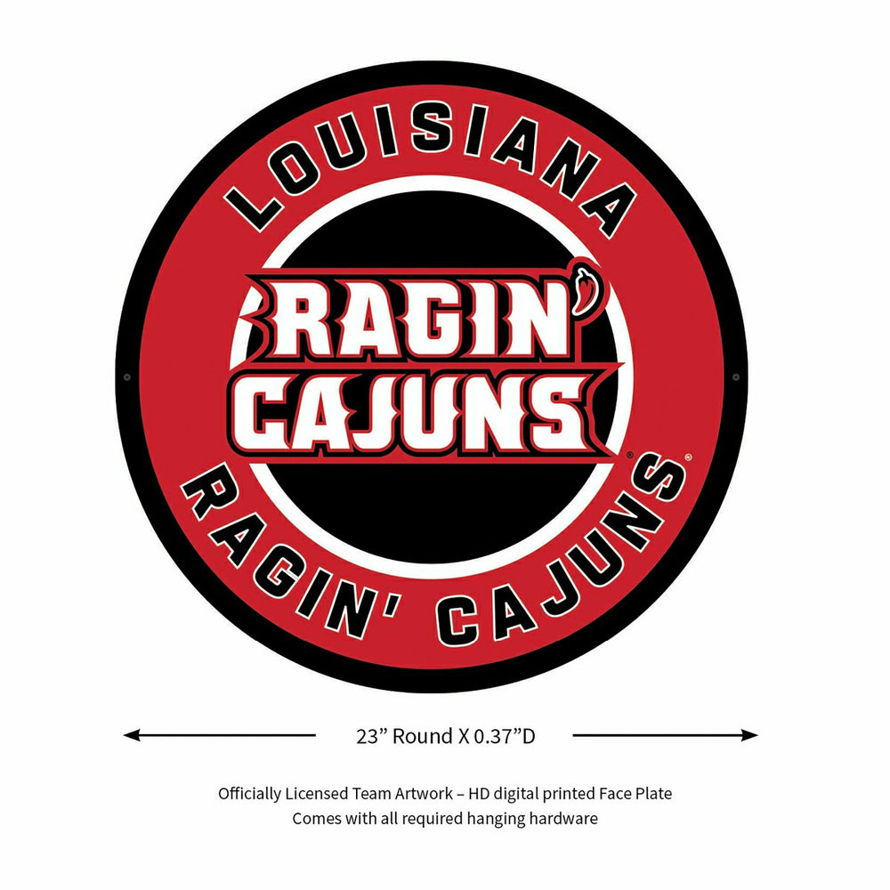 LED Wall Decor, Round, University of Louisiana-Lafayette, Collegiate, Home