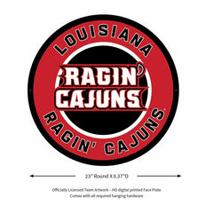 LED Wall Decor, Round, University of Louisiana-Lafayette, Collegiate, Home